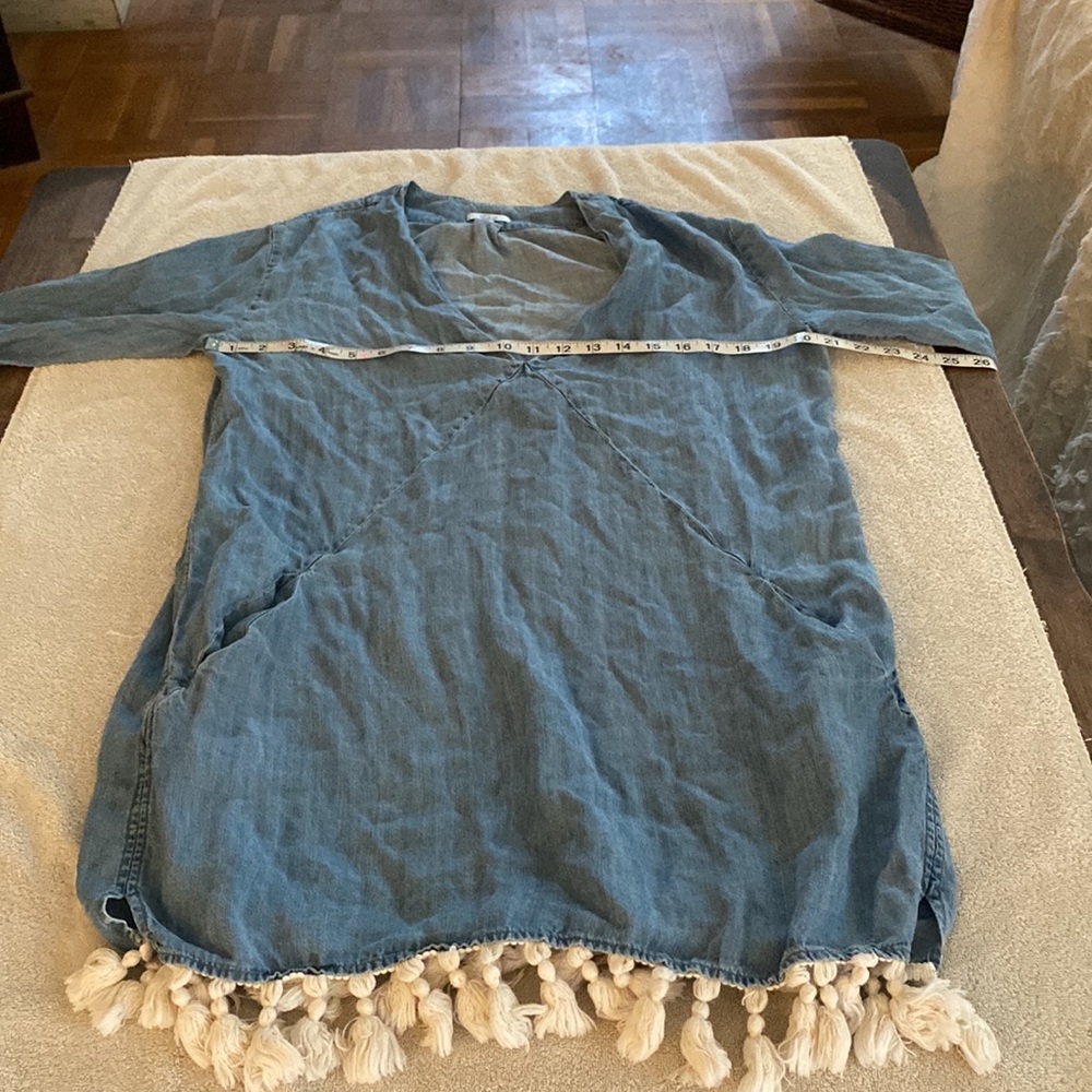 Rails linen blended blue dress w/great pockets and bottom tassels from Neiman’s - Picture 14 of 14